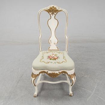 Two Swedish Rococo chairs, second half of the 18th century.