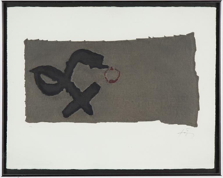 Antoni Tàpies, färgetsning, signerad HC.