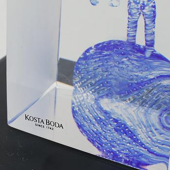 BERTIL VALLIEN, skulptur, glas, signerad, Kosta Boda, sent 1900-tal.