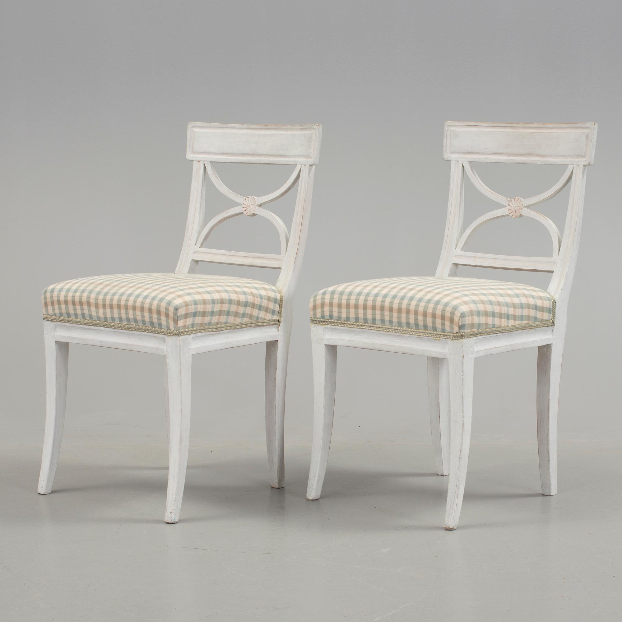 STOLAR, ett par, sk. Bellmanstolar, 1800/1900-tal.