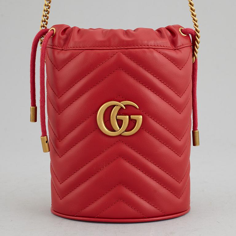 GUCCI, 'Marmont leather bucket bag'.