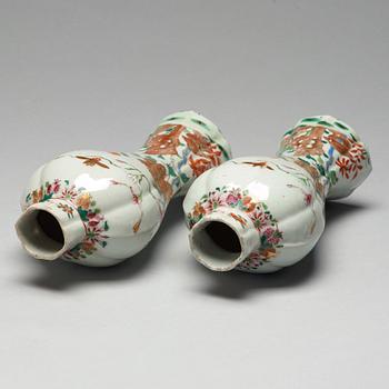 A pair of famille rose vases, Qing dynasty, Qianlong (1736-95).