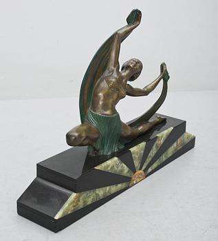 SKULPTUR, brons och marmor, Jean Lormier, signerad, 1930-tal.