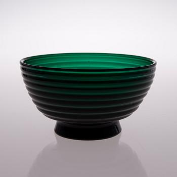 A 1930s "Bölgeblick" bowl for Karhula Glassworks, Finland.