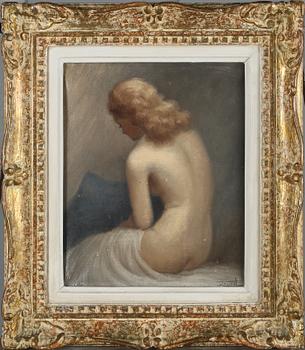 OKÄND KONSTNÄR, olja på duk, 1900-tal, otydligt signerad Jannel.