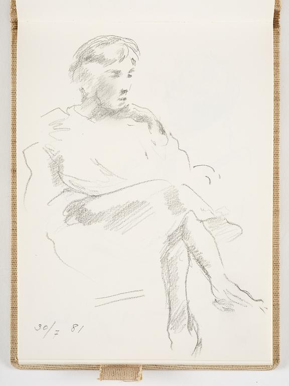 Lotte Laserstein, 4 skissböcker med blyertsteckningar.