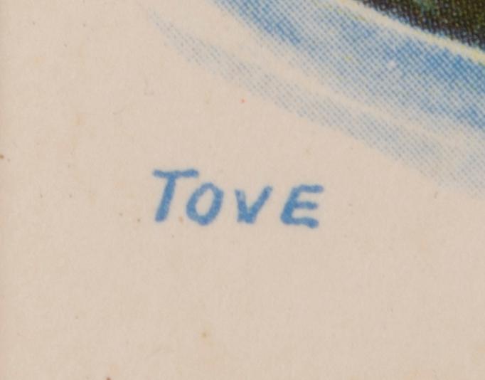 TOVE JANSSON, postikortteja, 10 kpl, Tove Janssonin mukaan, Taidekorttikeskus 1941-42, painettu signeeraus.