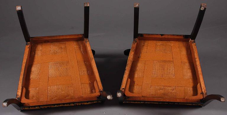 KARMSTOLAR, ett par, Karl Johanstil, tidigt 1900-tal.