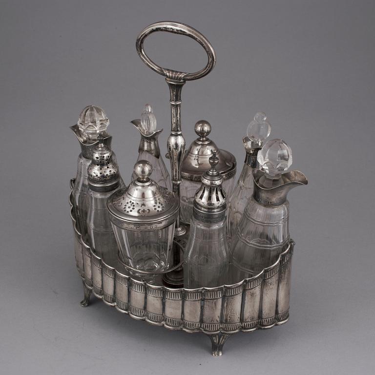 BORDSSURTOUT, silver, bl a Sheffield, England, 17/1800-tal.