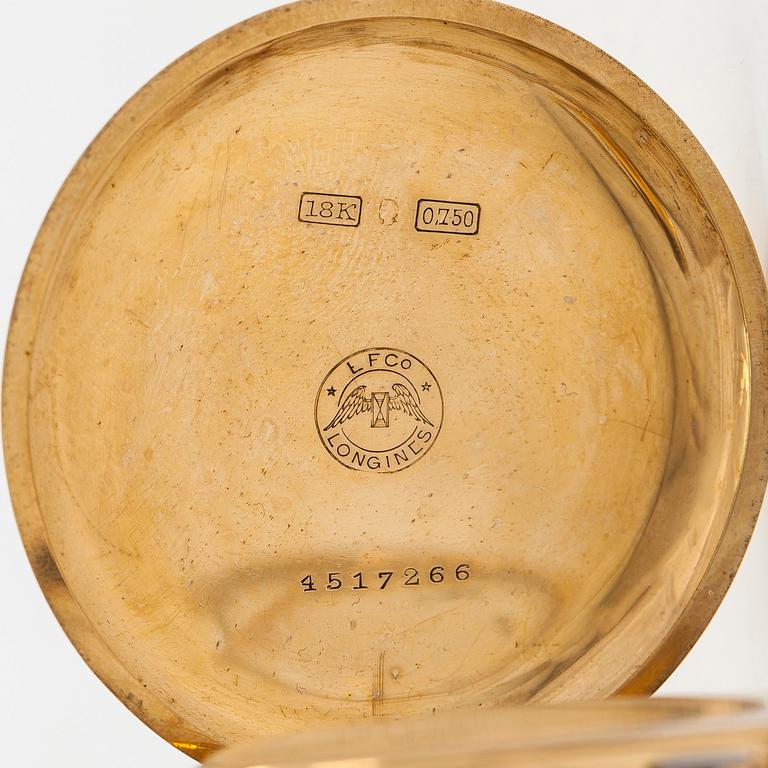 Longines, pocket watch, hunter, 50.5 mm.