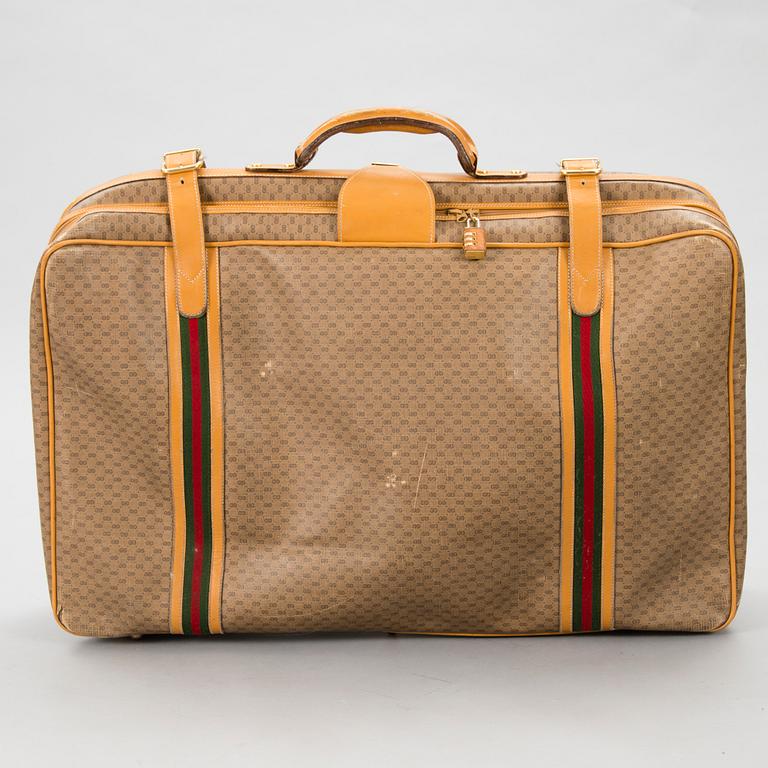 A Large Vintage Micro GG canvas Soft Suitcase.