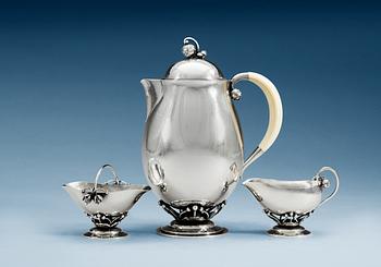 570. A Georg Jensen 3 pcs coffee service, Copenhagen 1945-77,