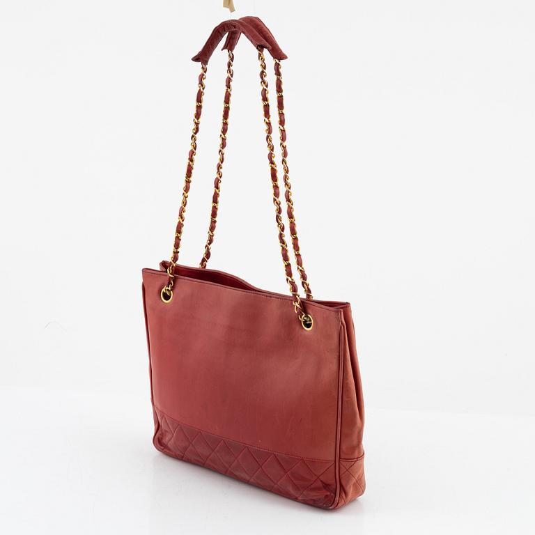 Chanel, a red leather bag, 1986-1988.