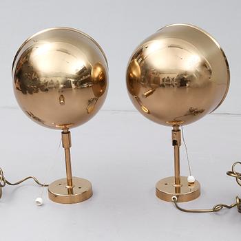 SÄNGLAMPOR, 1 par, Bergboms, 1900-talets andra hälft.