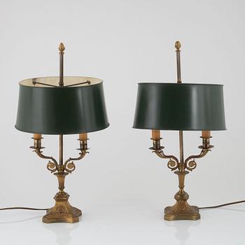 A pair of Empire style table lamps, first half of the 20th Century.