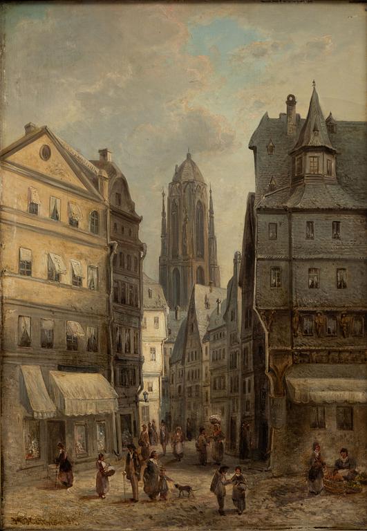 Hans Hoffman, Cityscape with Figures.