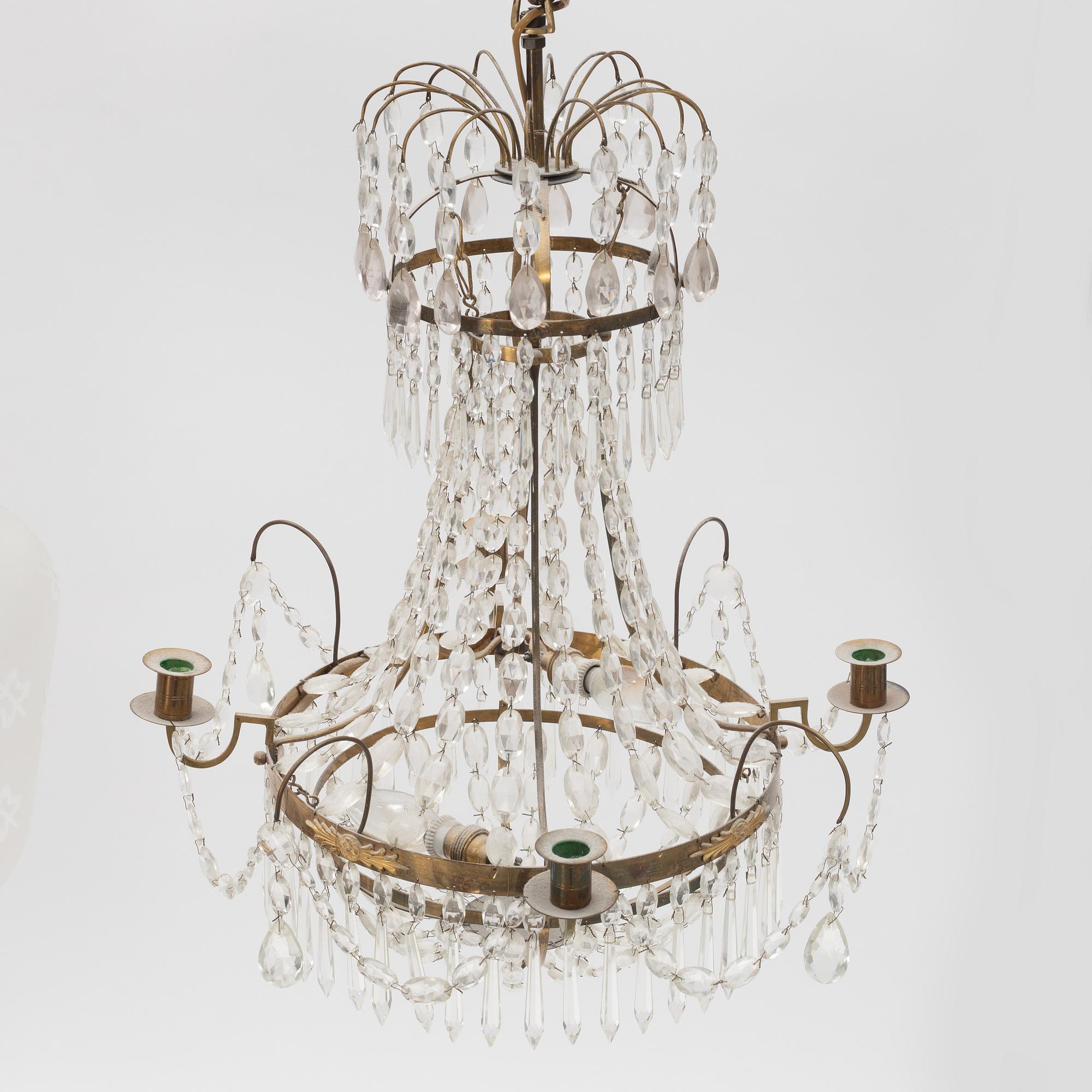 A Gustavian style chandelier, 20th Century.