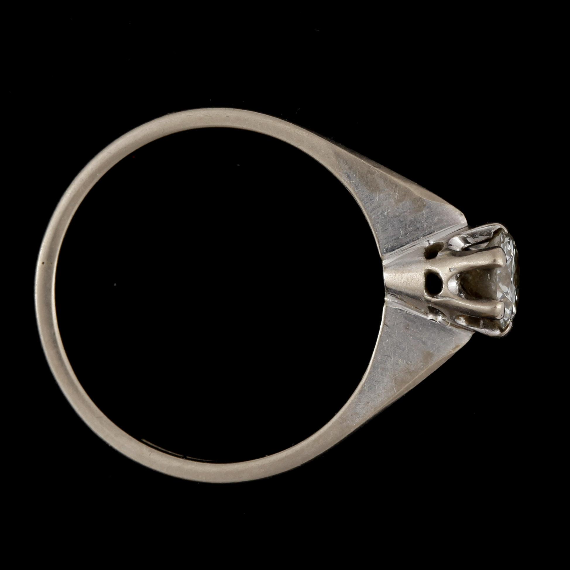 RING,18k vitguld med briljantslipad diamant, enligt gravyr ca0,51ct.