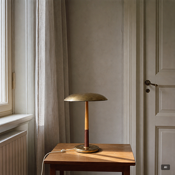 Harald Notini, A model 15525 table lamp, Arvid Böhlmarks Lampfabrik, Stockholm, 1950s.