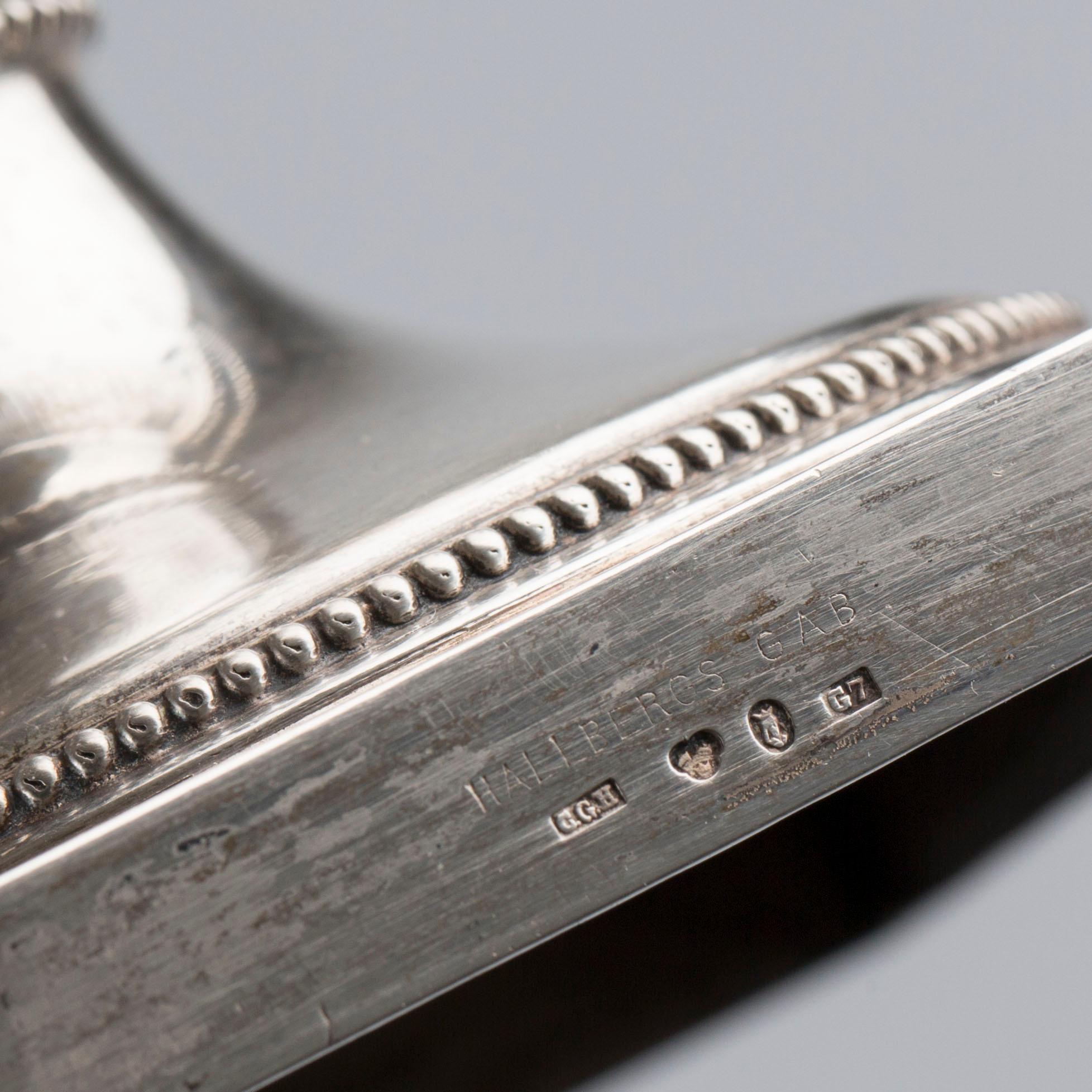 KAFFESERVIS, 3 delar, CG Hallberg, Stockholm, 1909, silver, vikt 1280 g.