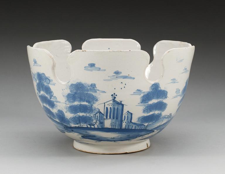 A Dutch faience monteith, 18th Century.