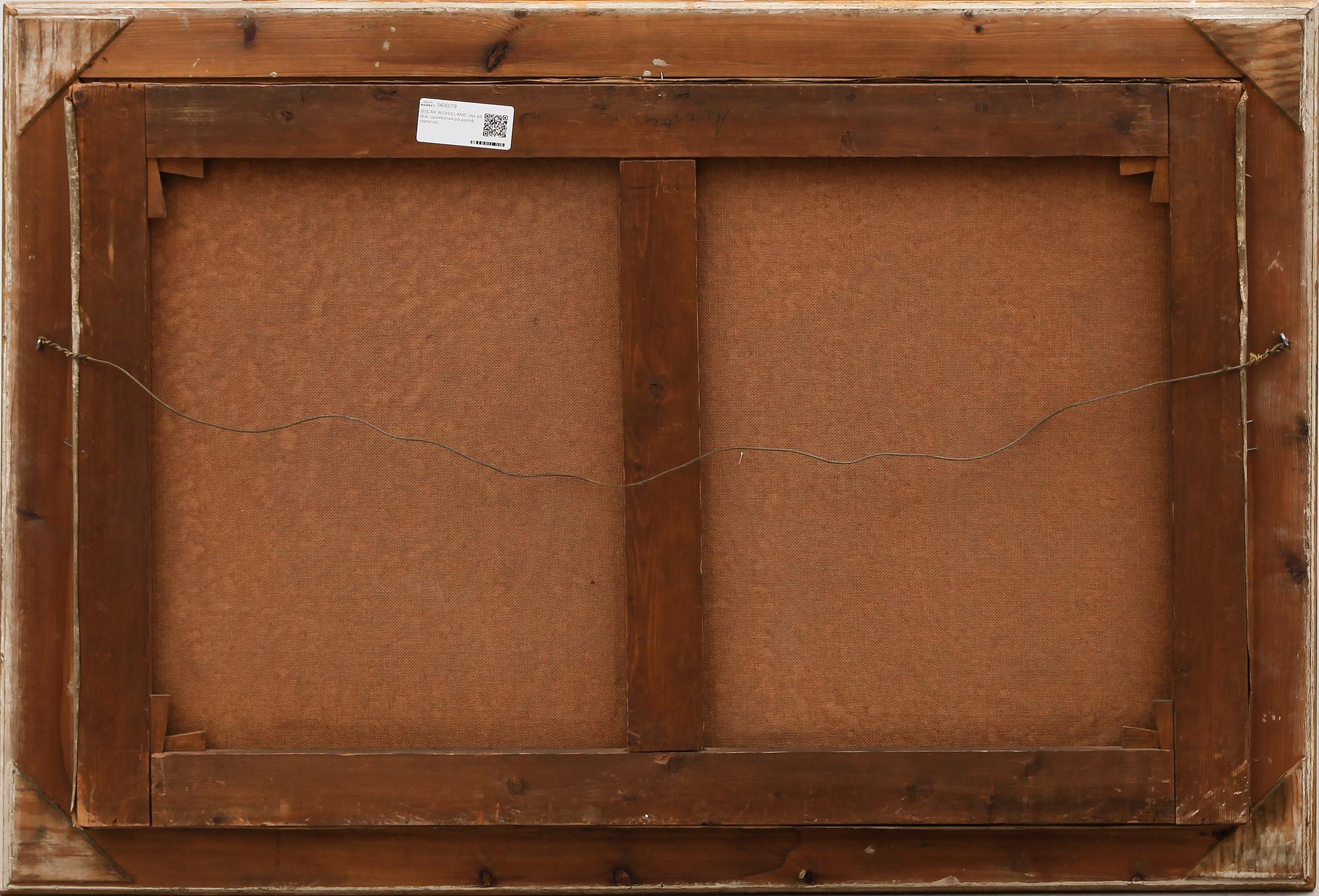 OSCAR WERGELAND, olja på duk, uppklistrad på pannå, signerad.