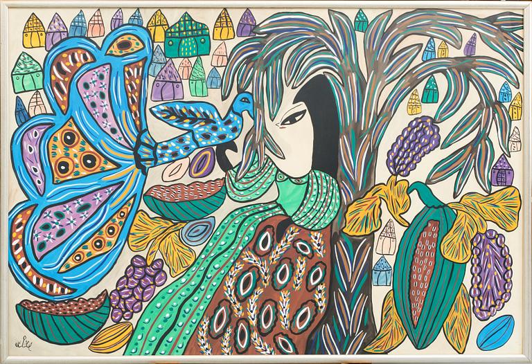 MAHIEDDINE BAYA, gouache, signerad och daterad -73.