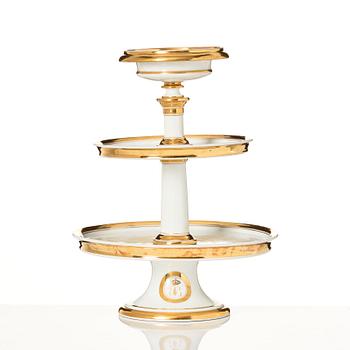 An French etagère/centerpiece, Darte Par Royal No 21, Paris, 1820s with the Royal Monogram of the Swedish King.