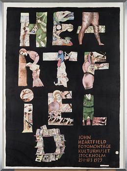 UTSTÄLLNINGSAFFISCH, John Heartfield, Fotomontage Kulturhuset, Stockholm 25.1-18.3 1979.