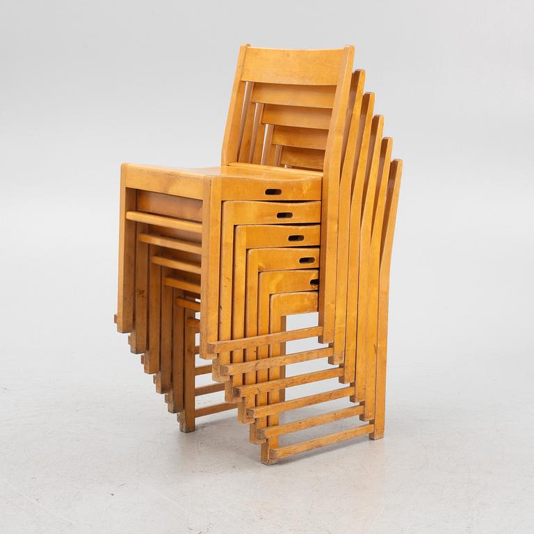 Sven Markelius, a set of six chairs, mid 20th Century.