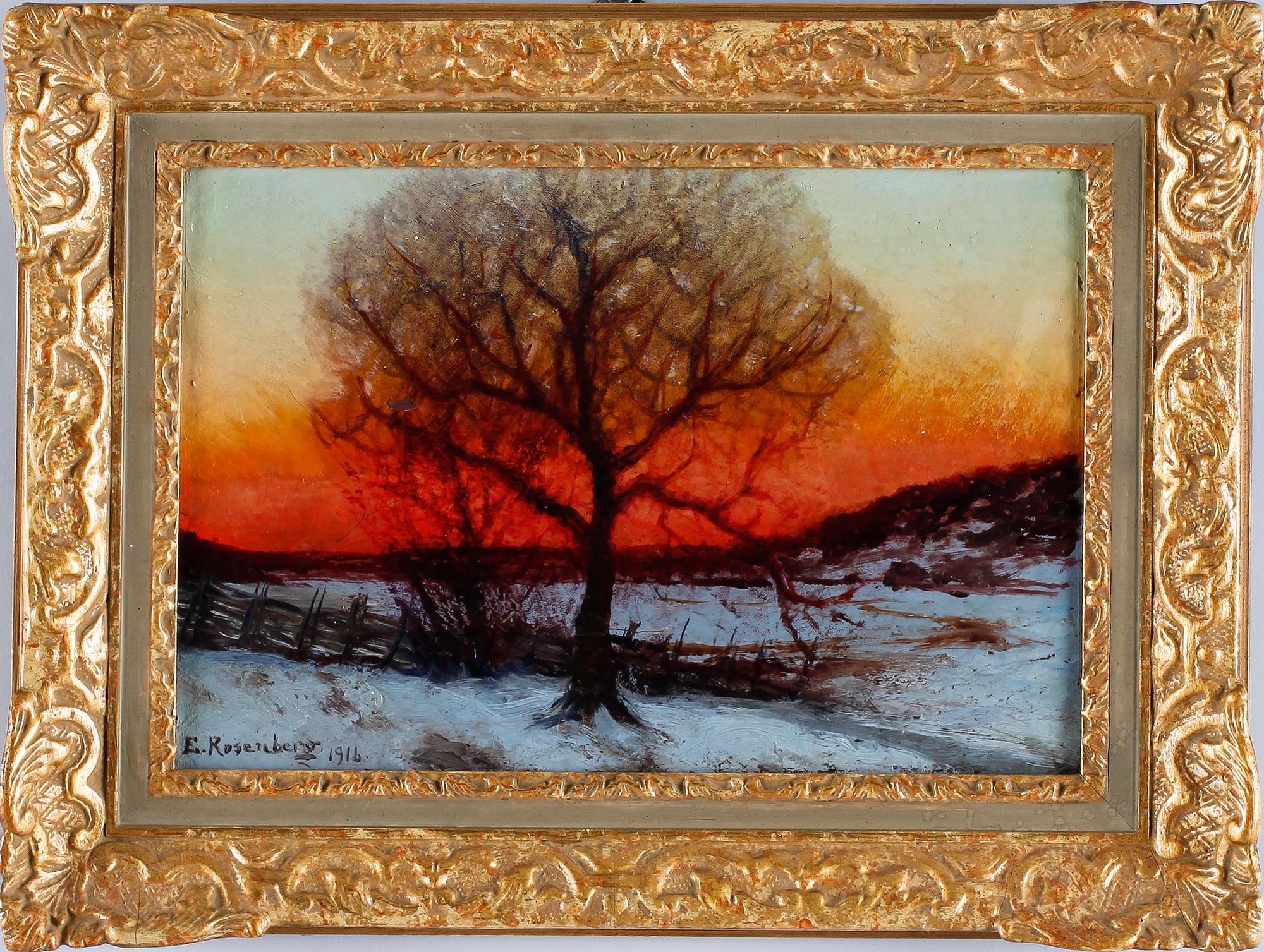 EDVARD ROSENBERG, olja på pannå, sign o dat 1916.