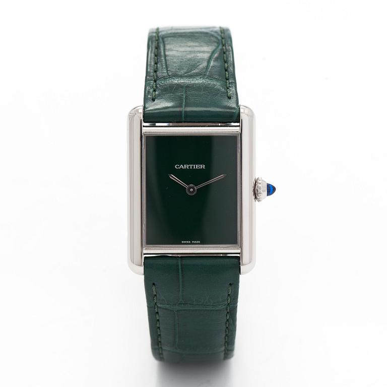 Cartier, Tank Must de Cartier, "Green Lacquered Dial", armbandsur, 33,5 x 25,5 mm.