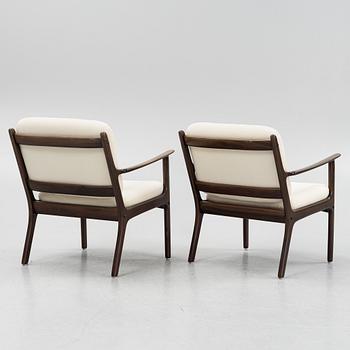 Ole Wanscher, a pair of 'PJ112' armchairs, Poul Jeppesen, Denmark 1960s-70s.