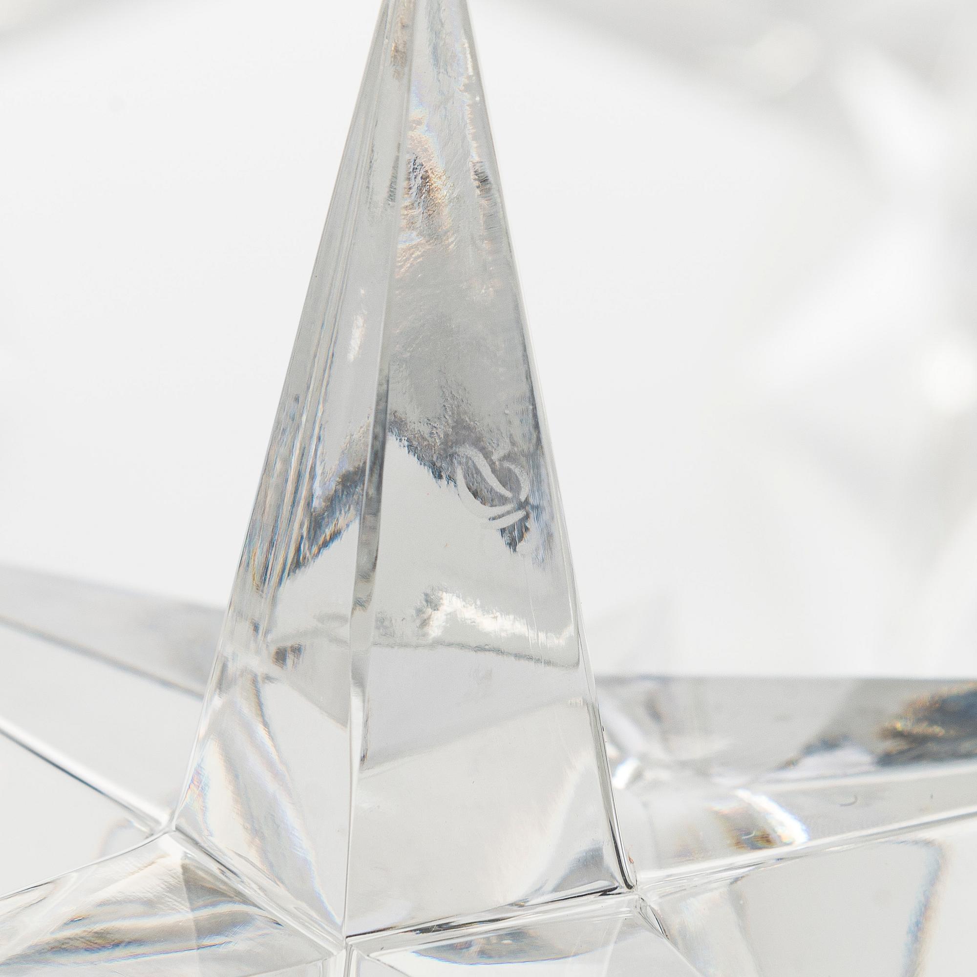 Vicke Lindstrand, ljusstakar, 9 st, kristall, "Kosta Star", Rosenthal tidigt 1970-tal.