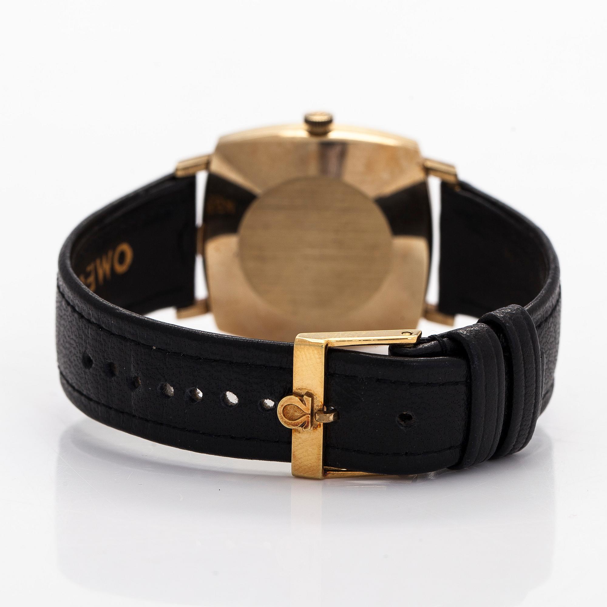 Omega, ”Square de Ville”, 14K kultaa, automaattinen, pleksilasi, noin 1966.