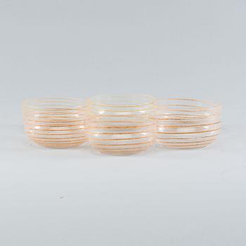 Six 1970's Cenedese, Murano glass bowls.