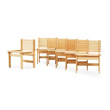 A set of six Gunnar Aagaard Andersen bamboo 'Lamella chairs', for MatzForm.