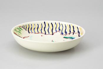 A Rörstrand stoneware bowl decorated by Isaac Grünewald 1943.
