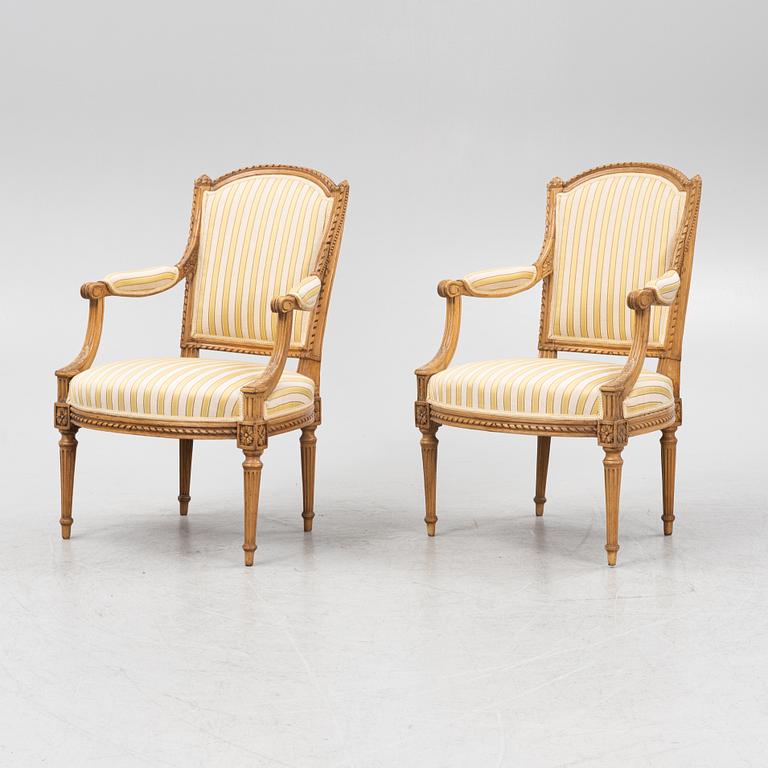 A pair of Louis XVI-style chairs, late 19th Century.