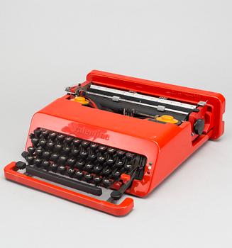 SKRIVMASKIN, "Valentine", Perry King samt Ettore Sottsass, Olivetti, formgiven 1968.