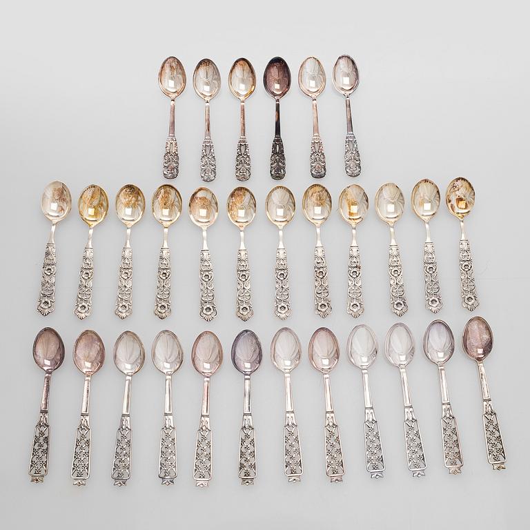 coffee and mocha spoons, 30 pcs, silver GAB, Sweden 1965, 1979 and 1981.