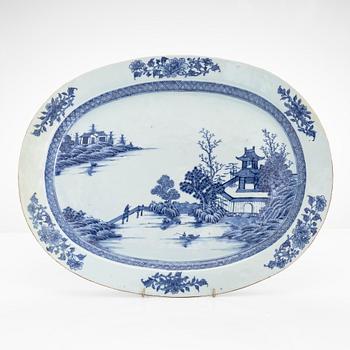 A porcelain serving dish, Qing dynasty, Qianlong period (1736-95).