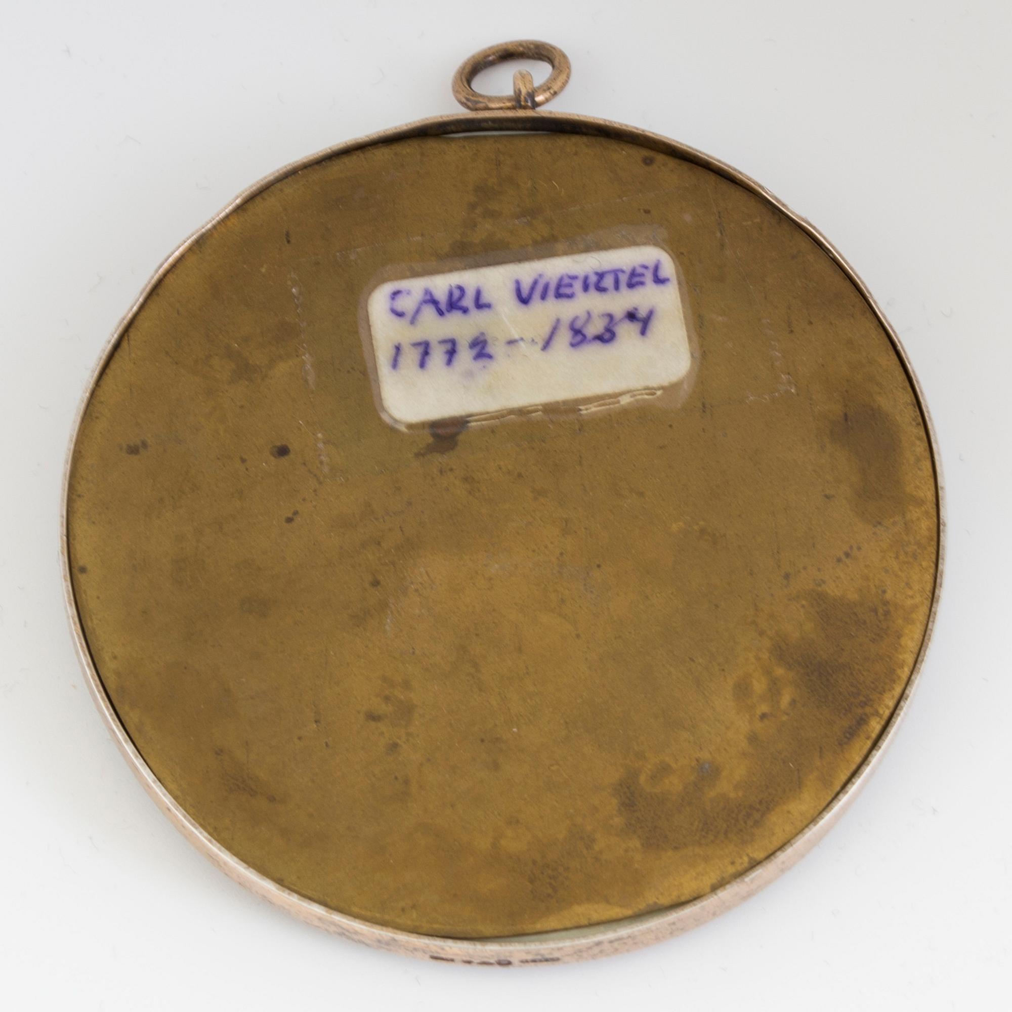 Carl Viertel, a miniature portrait depicting a young lady, early 19th century.