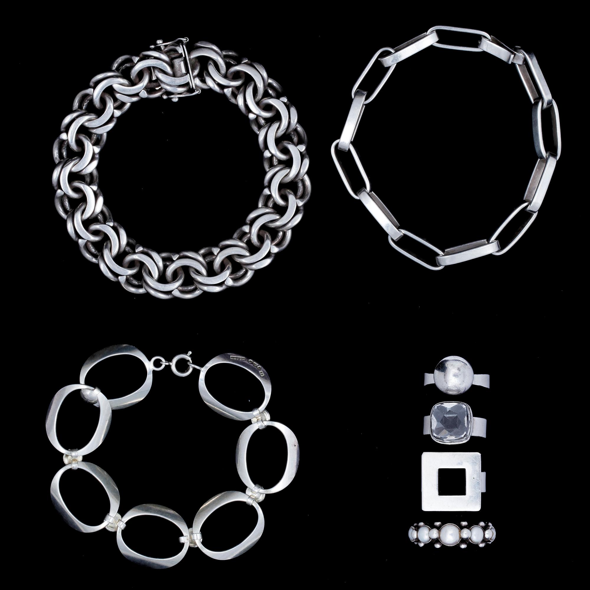 SMYCKEN, 4+3 delar, silver, bla Alton, Smide & Form, Sverige, 1900-tal. Tot vikt 132,7g.