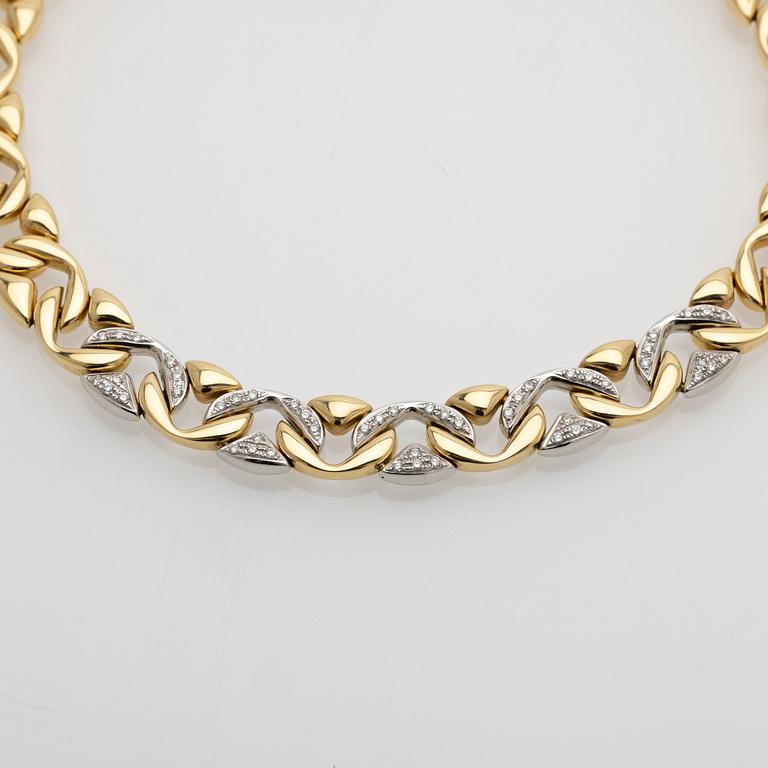 Collier, 18K guld med briljanter, Chiampesan, Italien.