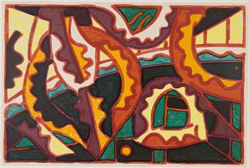 Lennart Rodhe, färgserigrafi, 1980, signerad 21/33.