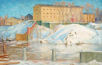556. Prins Eugen, "Stockholmsbatteriet, vinter" (View of Skeppsholmen, winter).
