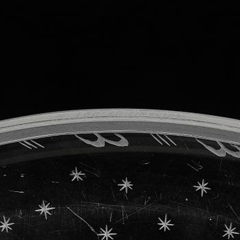 Edward Hald, "Rivalerna", an engraved glass tray, Orrefors, Sweden, ca. 1920.