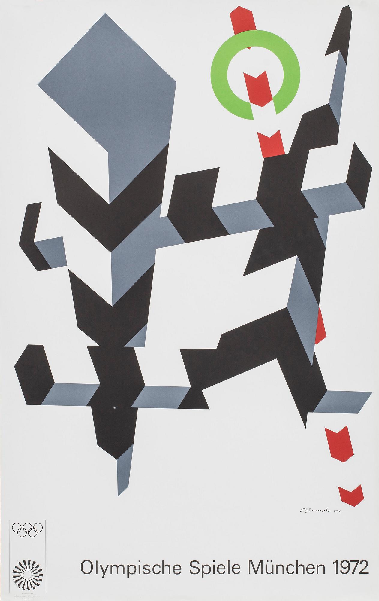 5 POSTERS, "Olympische Spiele München 1972", Victor Vasarely among others.