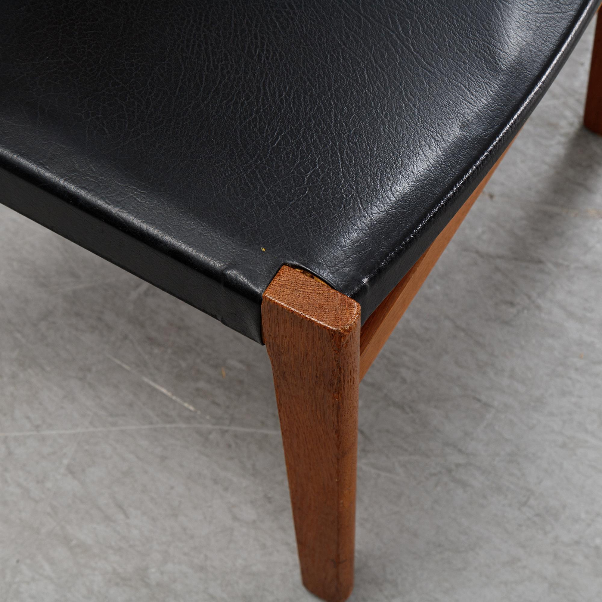 John Vedel Rieper, a set of six oak chairs, Denmark. Designed 1962.